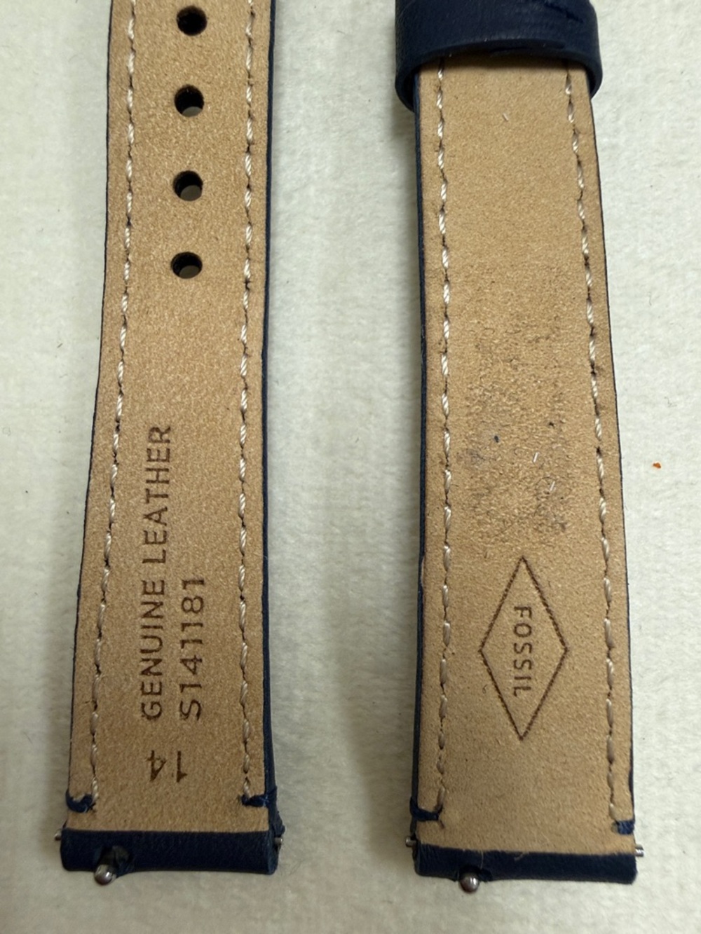14mm Leather Watch Strap with Gold Buckle - Picture 4 of 4